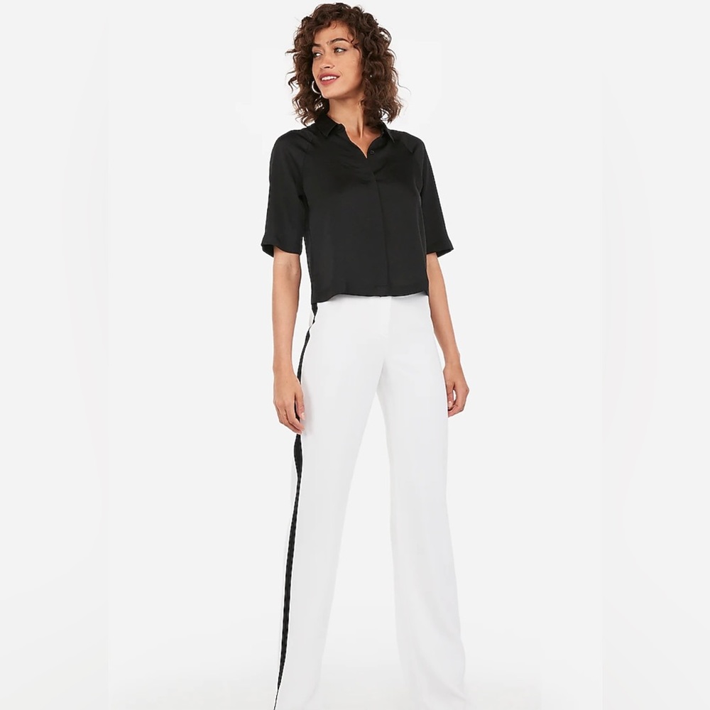 Express Cropped Button-Up Shirt - image 7